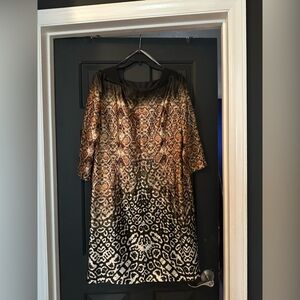 Muse Brown and Black Animal Print Blouse